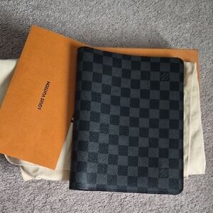 Louis Vuitton Desk Agenda Cover damier graphite